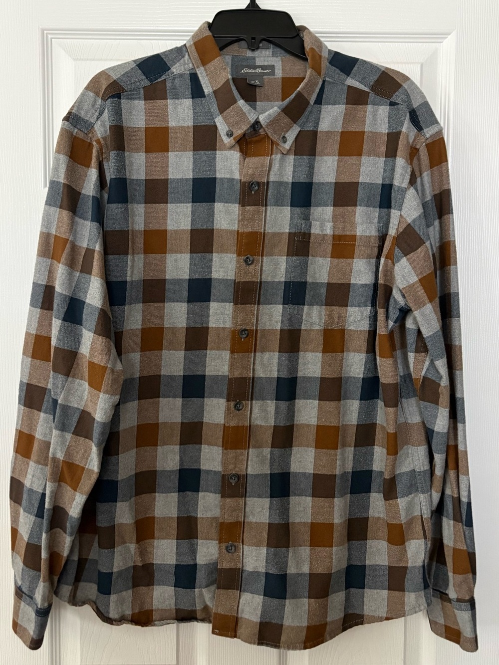 Eddie Bauer Classic Plaid Flannel Shirt Mens XL